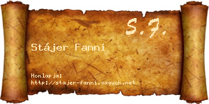 Stájer Fanni névjegykártya