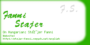 fanni stajer business card